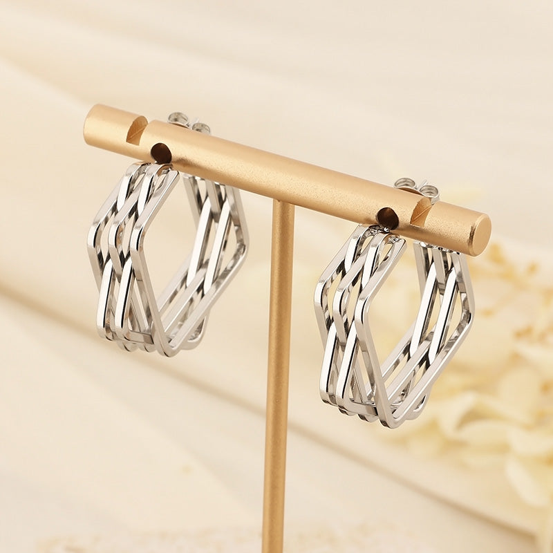 Titanium Steel Geometric Earrings