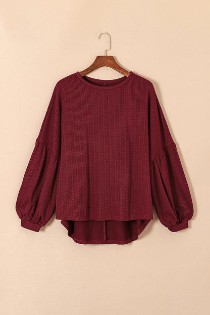 Ruby Plus Size Balloon Sleeve Textured Knit Top