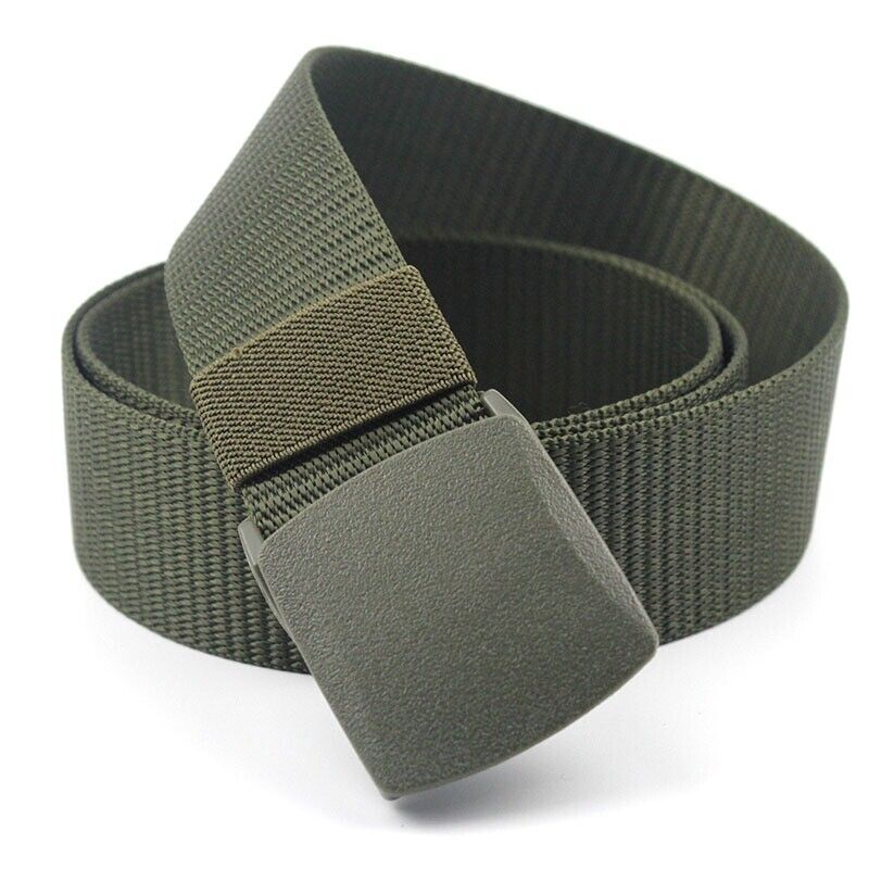 Men's Plastic Cam Buckle Nylon Canvas Tactical Waistband Webbing Military Belt