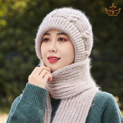 Hat Scarf Thickened Warm-keeping And Cold-proof Snow Hat