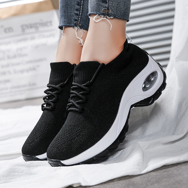 Sports shoes women flying knit socks shoes shaking shoes