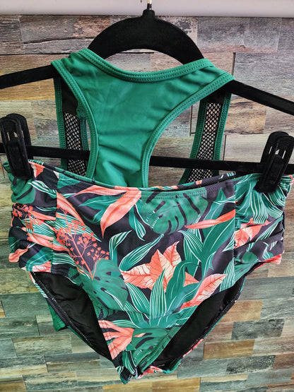 STRAPLESS BIKINI HP FLORAL LARGE GREEN STYLE2