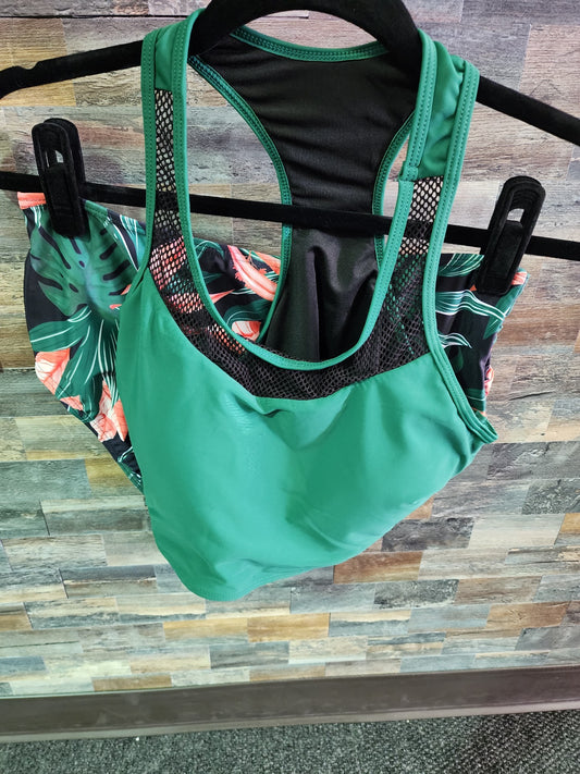 STRAPLESS BIKINI HP FLORAL LARGE GREEN STYLE2