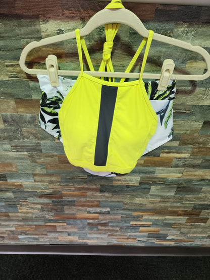 HALTER BIKI VERAGE CUTOUT M YELLOW/WHITE