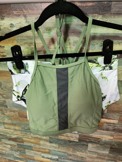 HIGH WAISTED RACERBACK MED ARMY GREEN