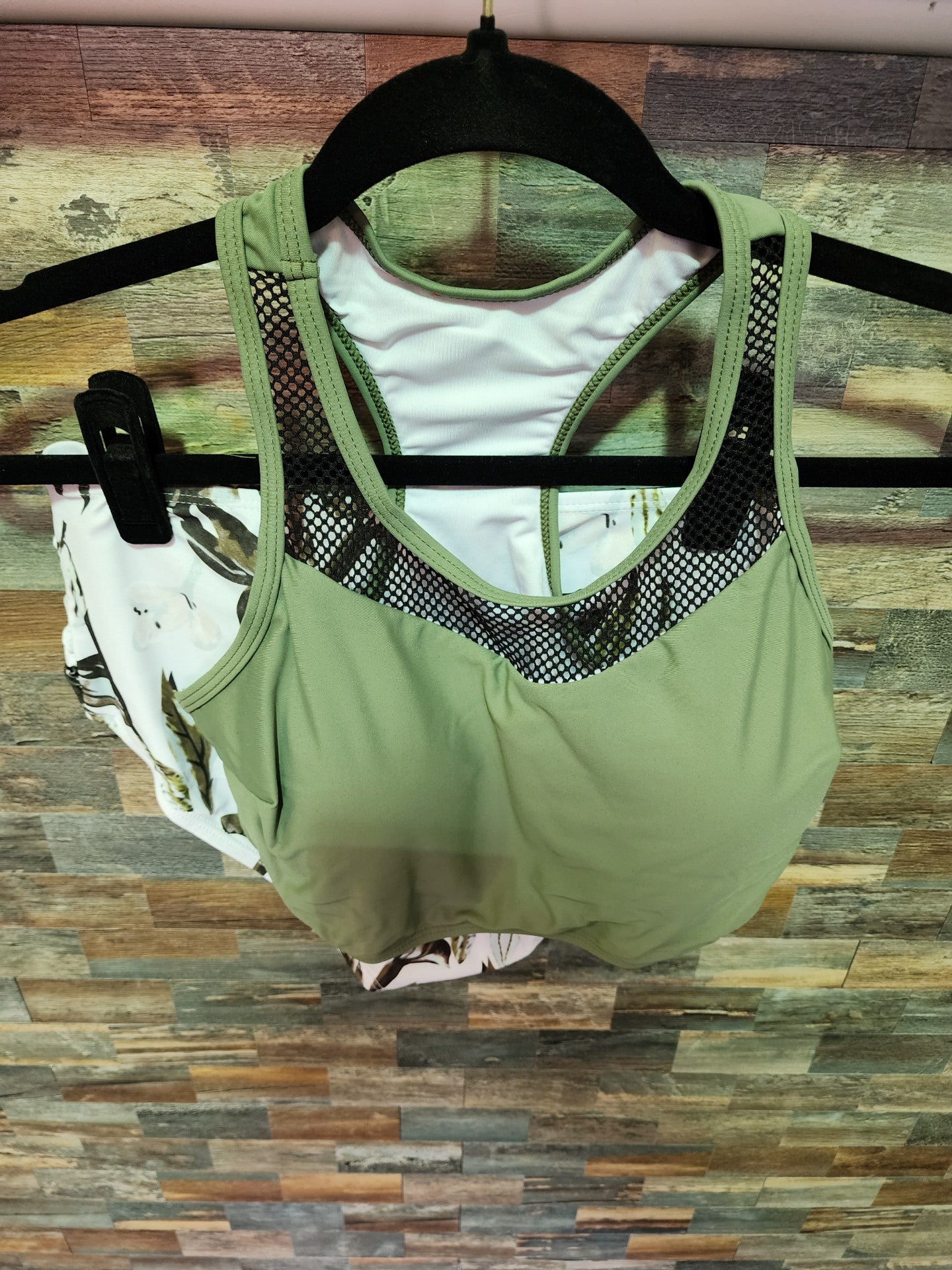 HALTER BIKI VERAGE CUTOUT LARGE ARMY GREEN