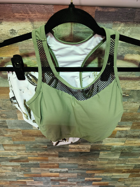 HALTER BIKI VERAGE CUTOUT LARGE ARMY GREEN