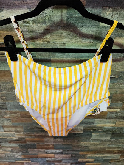 High Waisted LARGE WHITE/YELLOW