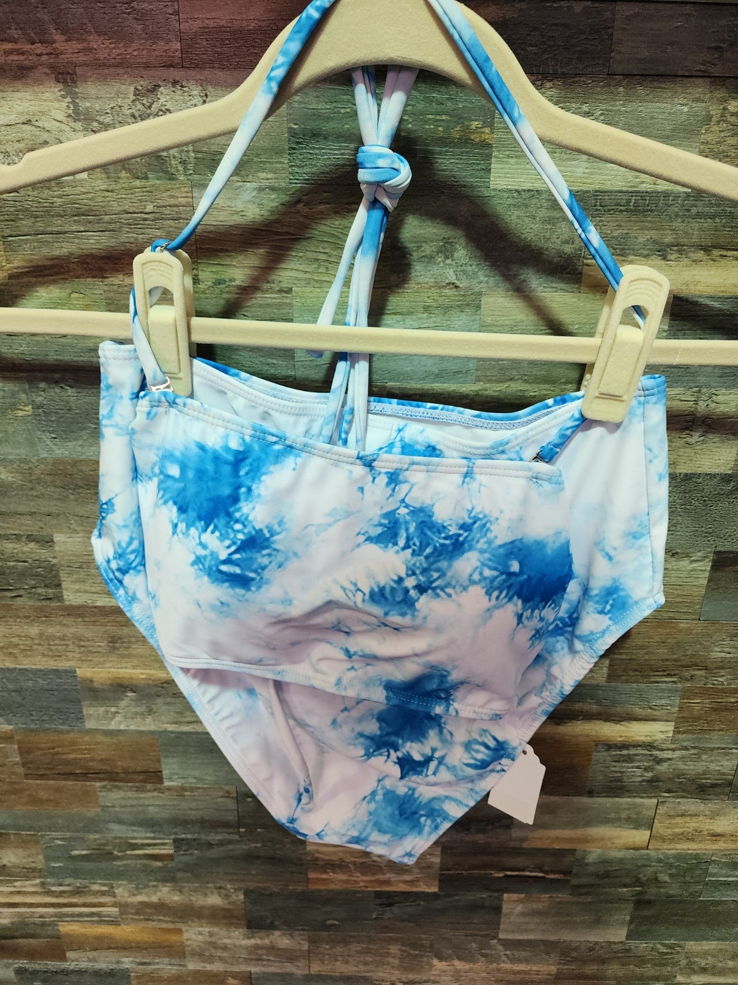 STRAPLESS BIKINI HP FLORAL SMALL BLUE/WHITE