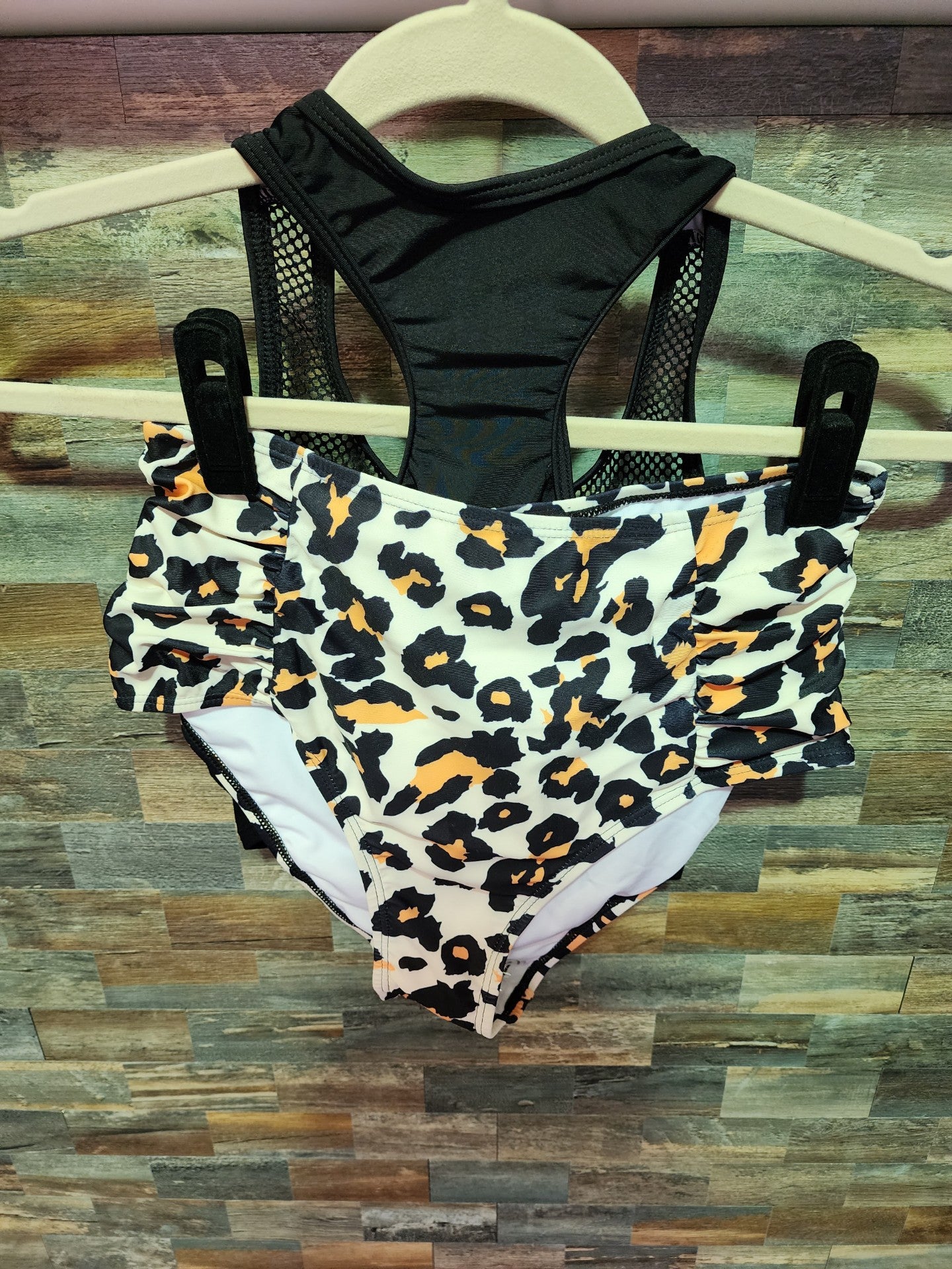 HIGH WAISTED RACERBACK SMALL BLACK/LEOPARD