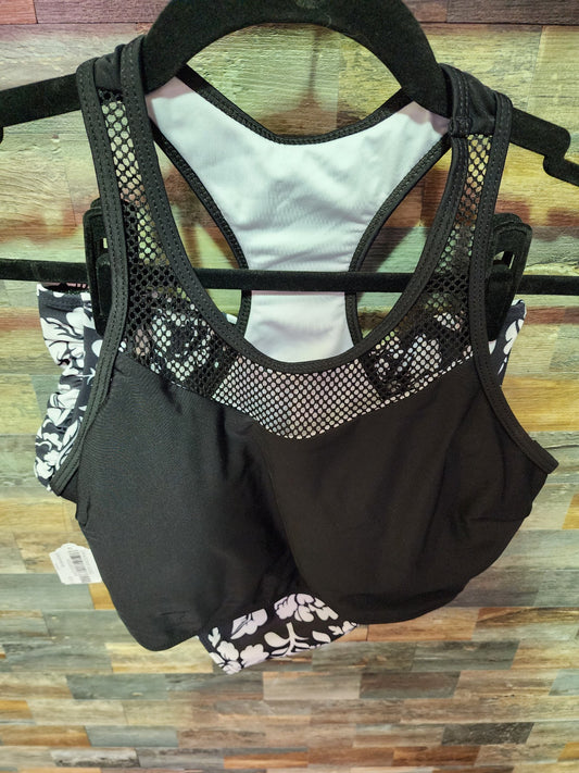 HIGH WAISTED RACERBACK SMALL BLACK/WHITE