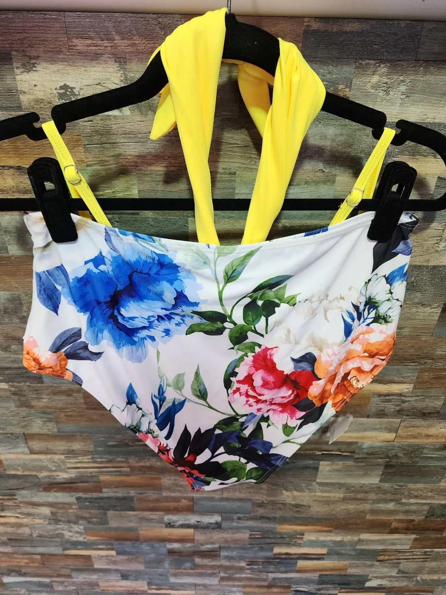 WRAP BIKINI SET FLORAL X-LARGE YELLOW Dragon's Gemz