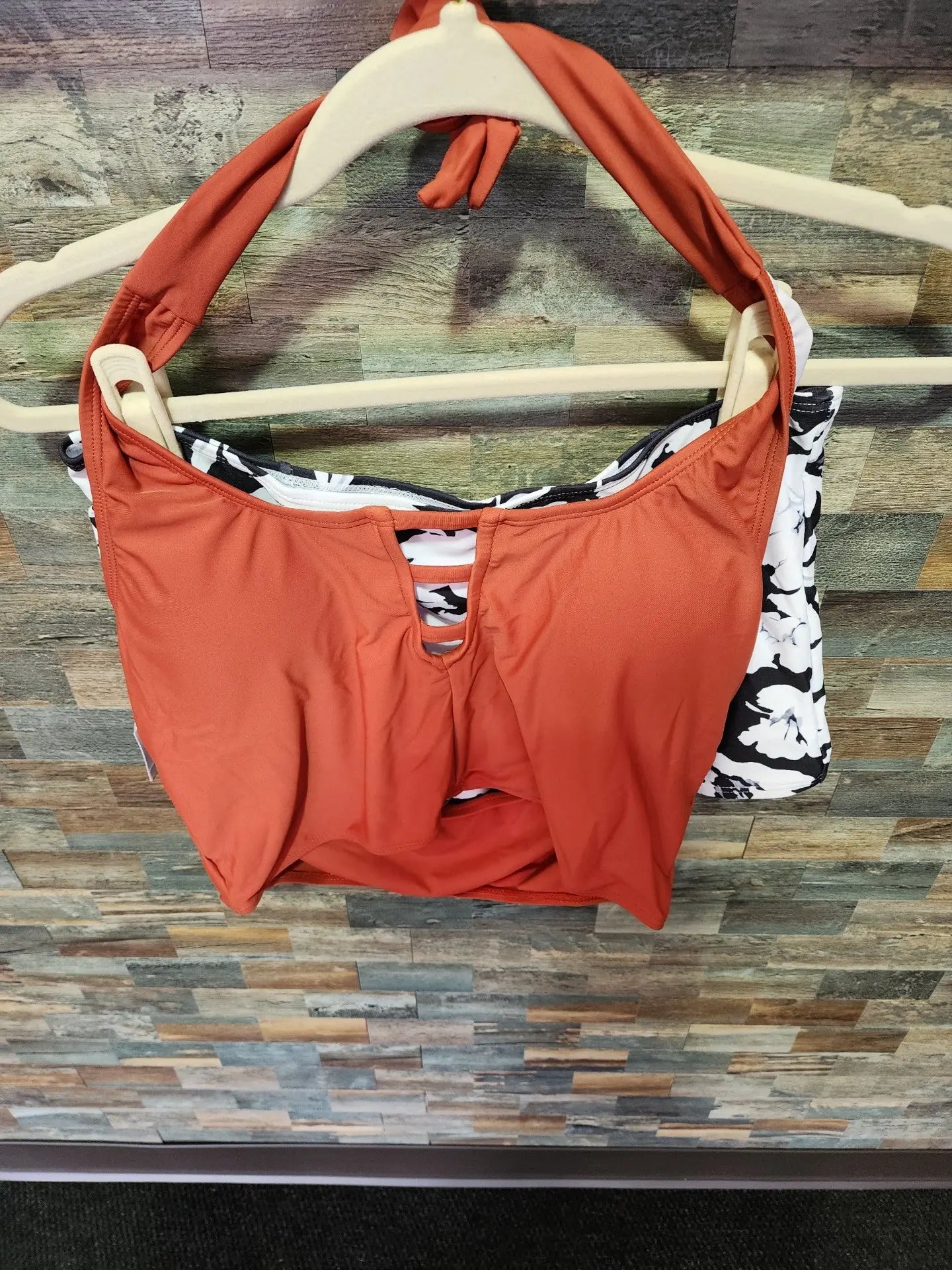 HALTER BIKI VERAGE CUTOUT XL RUST/WHITE Dragon's Gemz