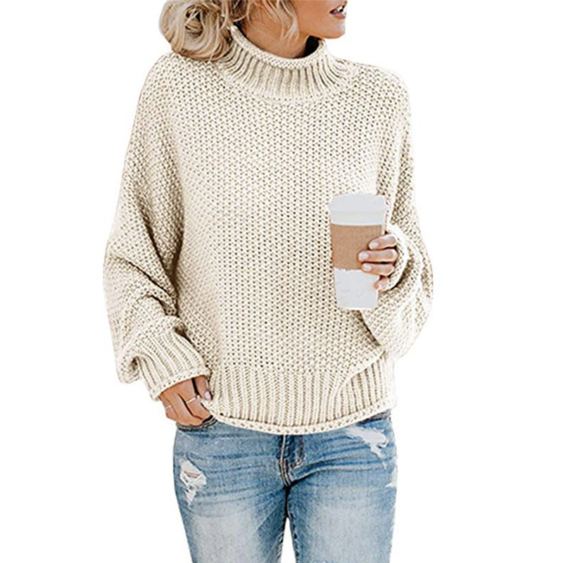 Cardigan Thick Thread Turtleneck Pullover