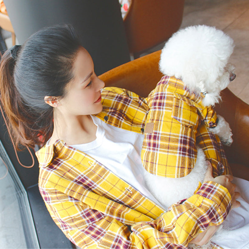 Pet parent-child plaid shirt