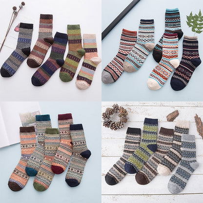 Winter Thick Warm Stripe Wool Socks Casual Sock Business Socks