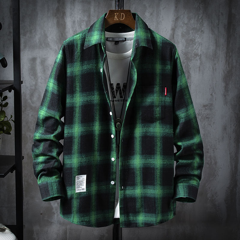 Plaid Shirt Jacket Men's Shirt Long Sleeve Casual