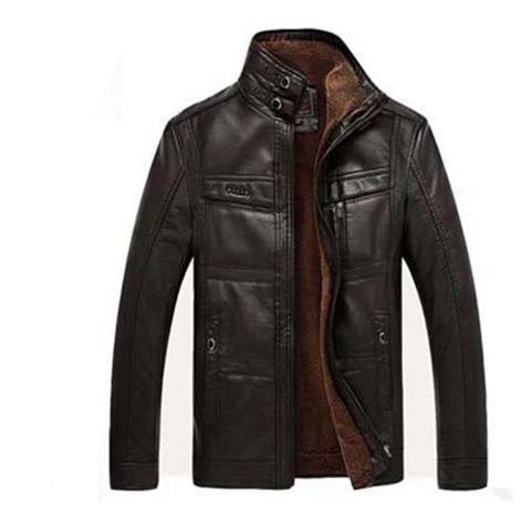 Men's Leather Jackets For Winter Jacket Men And Coats Leather Male Coat For Brand Men's Oblique Zipper Winter Down Biker Jacket