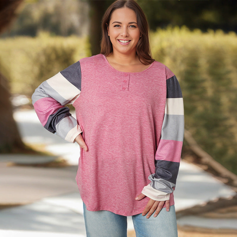 Simple All-matching Pullover Plus Size Top