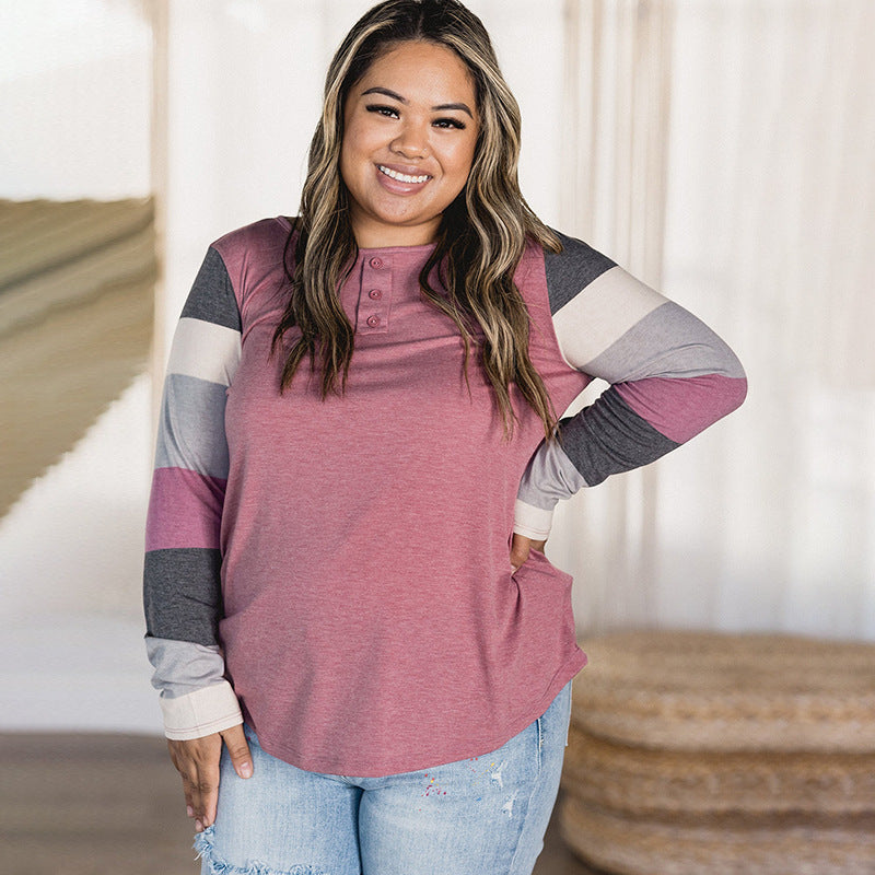 Simple All-matching Pullover Plus Size Top