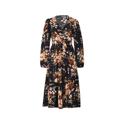 Women's European And American Printing Autumn Dress