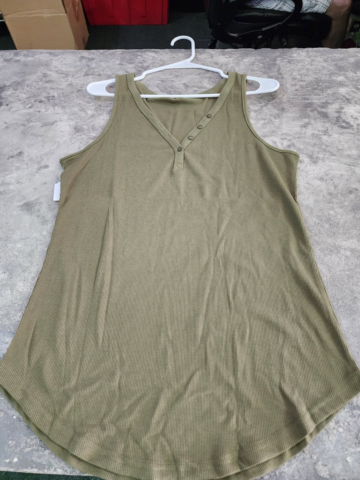 V NECK BUTTON DOWN TANK  S/M/L/XL 10 COLORS