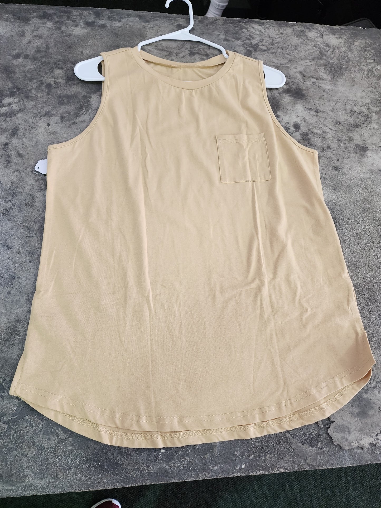 HIGH NECK TANK TOP/ WPOCKET - S/M/L/XL/2XL