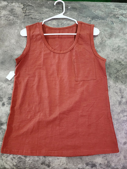 LOW NECK TAILORED CREW TANK-S/M/L/XL/2XL 12 COLORS