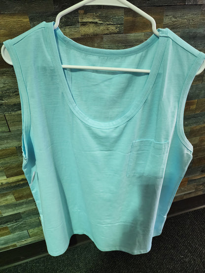 LOW NECK TAILORED CREW TANK-S/M/L/XL/2XL 12 COLORS