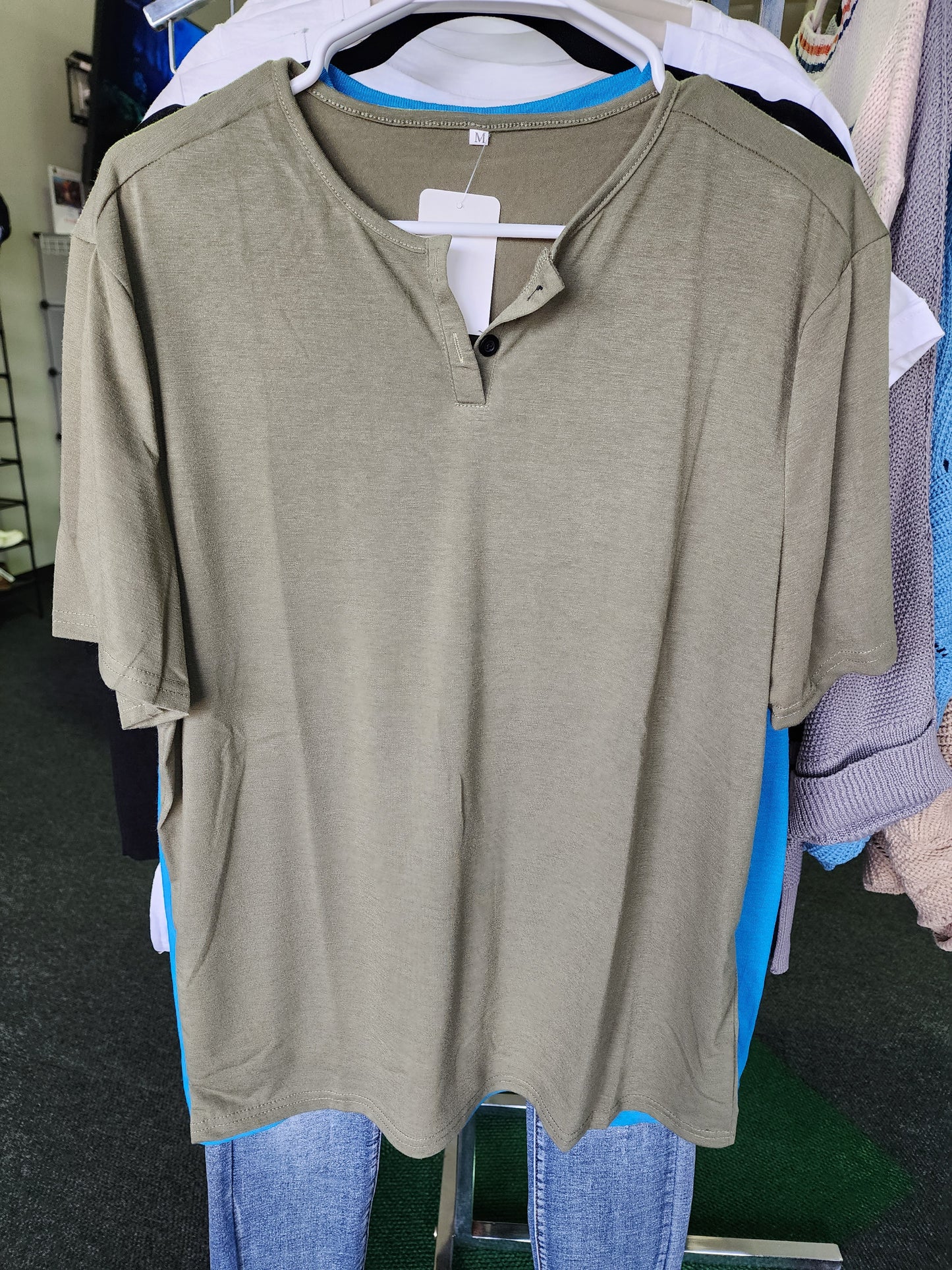 Men's Short sleeve Henley's - Small-2XL