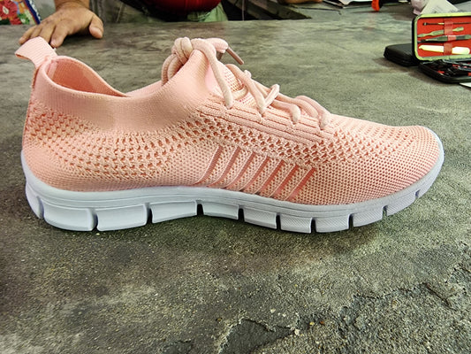 Peach knit walking shoe - 8