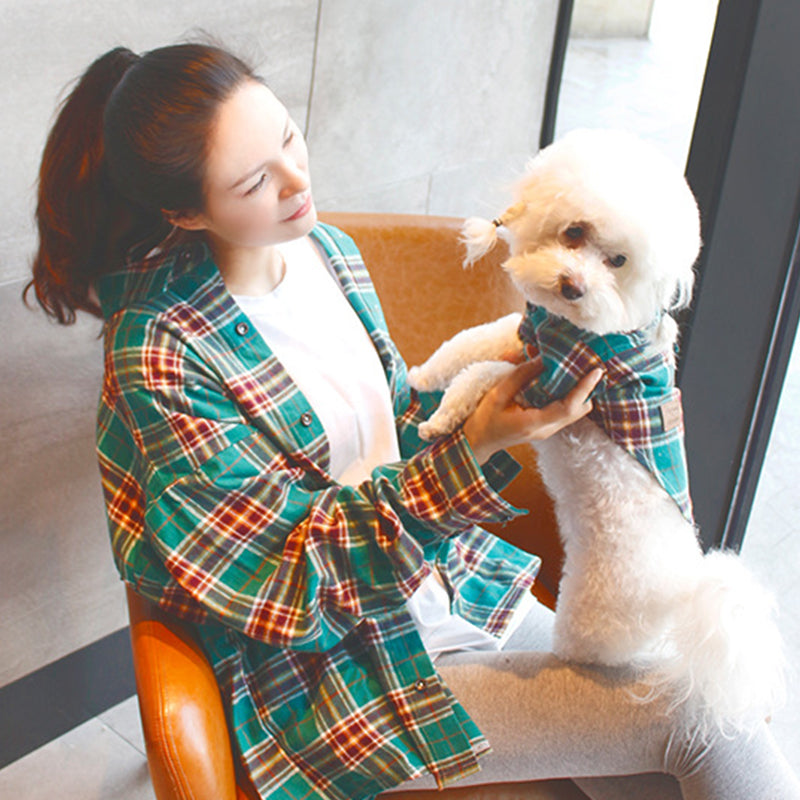 Pet parent-child plaid shirt