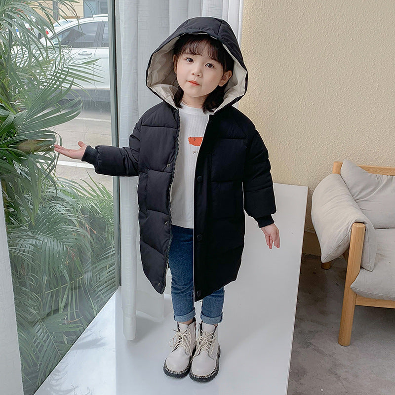 Children's down padded jacket thick mid-length