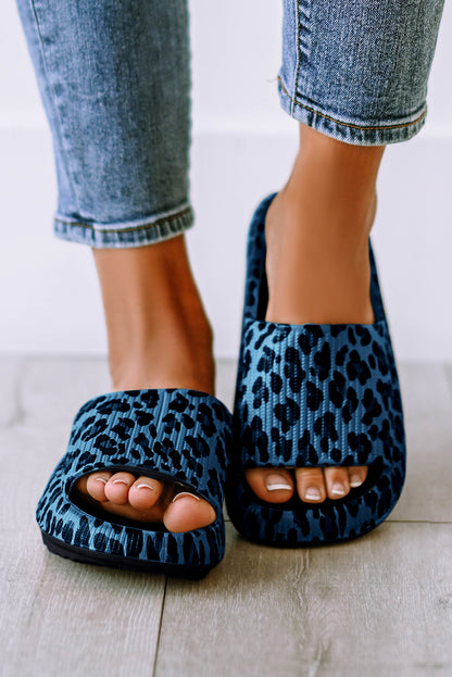 Leopard Cloud Slides Thick Flat Slippers