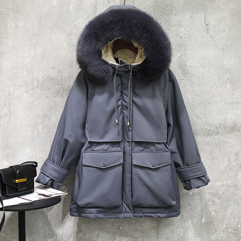 Fur collar down jacket