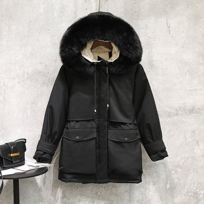 Fur collar down jacket