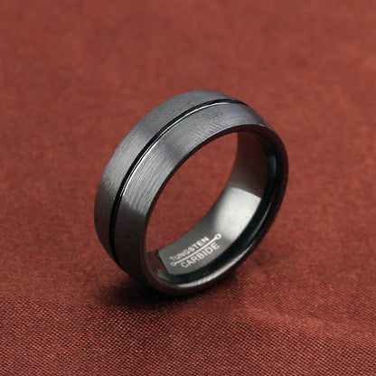 Black titanium steel ring