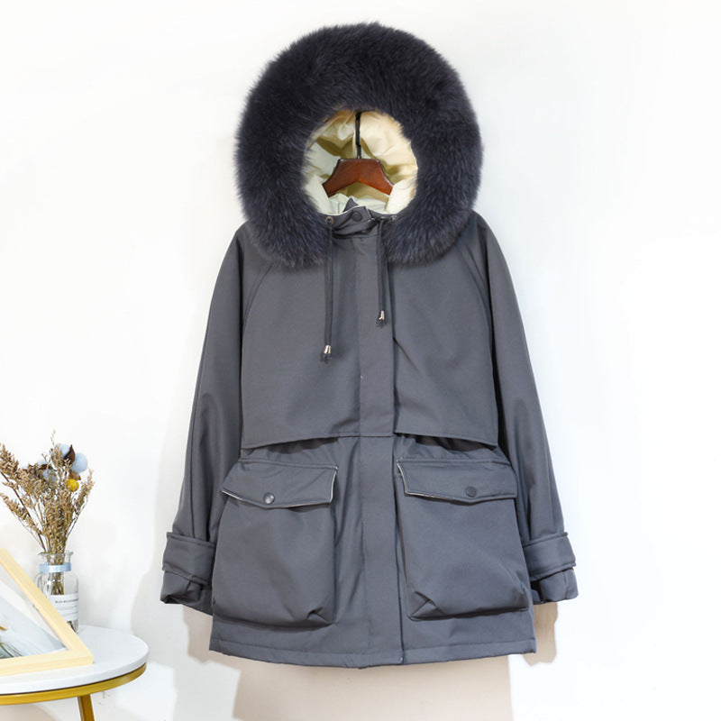 Fur collar down jacket