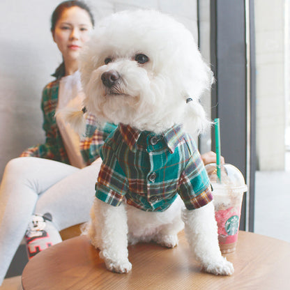 Pet parent-child plaid shirt