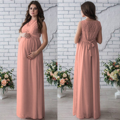 Lace Sleeveless Maternity Dress