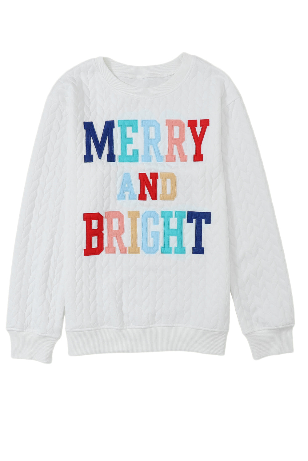 Blackish Green Merry And Bright Quilted Sweatshirt