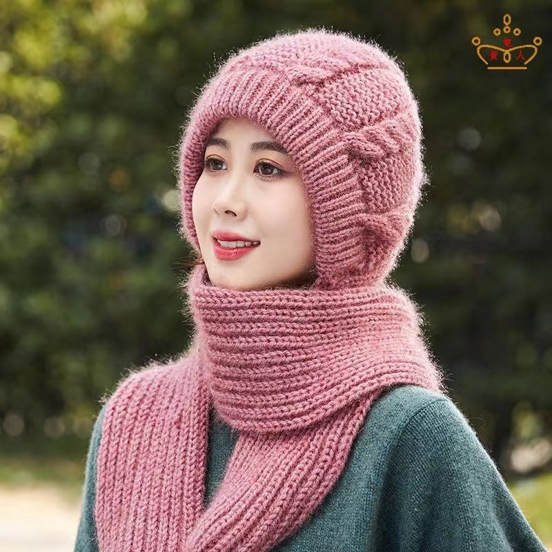 Hat Scarf Thickened Warm-keeping And Cold-proof Snow Hat