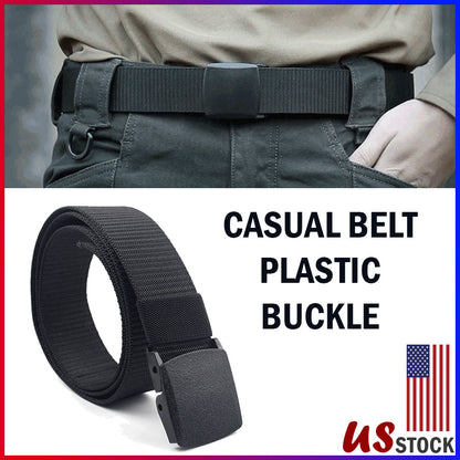 Plastic Cam Buckle Nylon Canvas Tactical Waistband Webbing Military Belt For Men