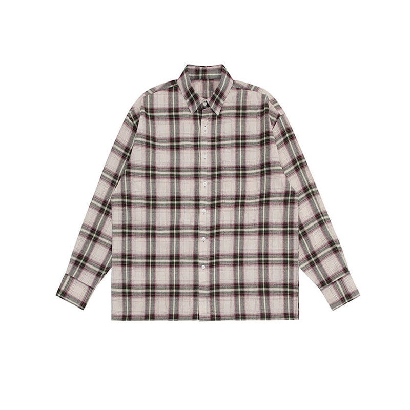 Men's autumn long sleeve plaid shirt