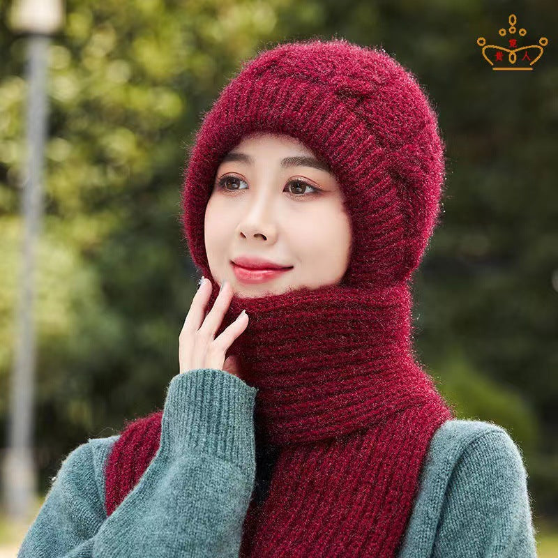 Hat Scarf Thickened Warm-keeping And Cold-proof Snow Hat