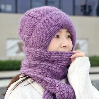 Hat Scarf Thickened Warm-keeping And Cold-proof Snow Hat