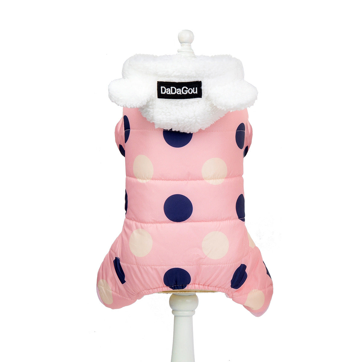 Warm big polka dot four-leg cotton coat