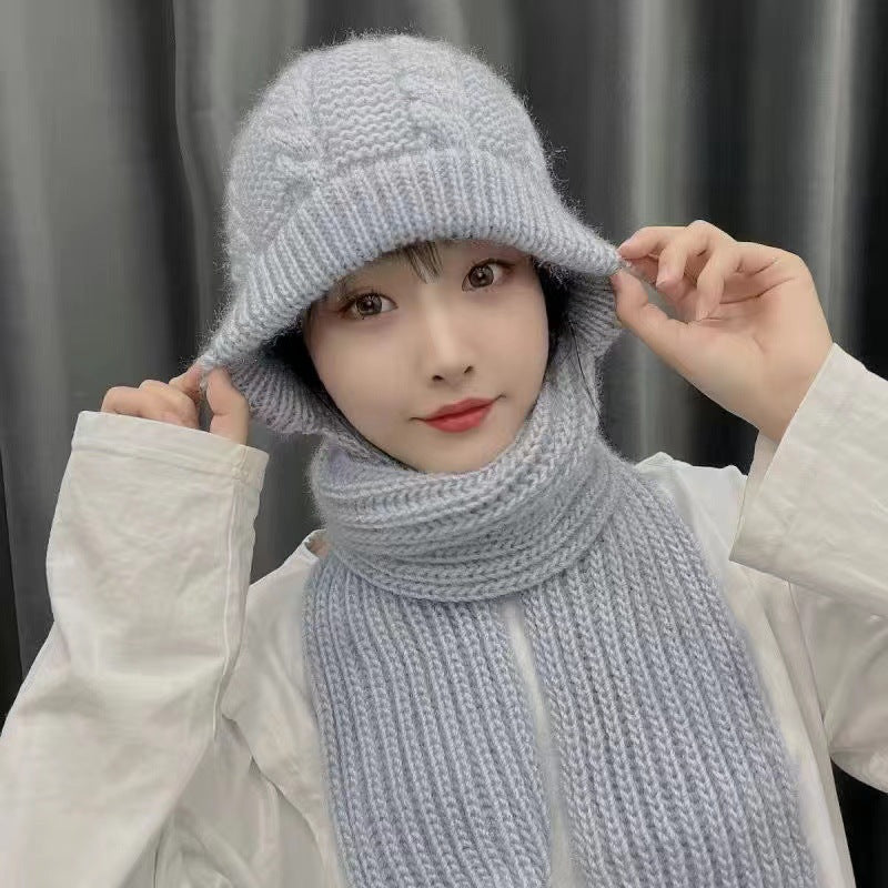 Hat Scarf Thickened Warm-keeping And Cold-proof Snow Hat