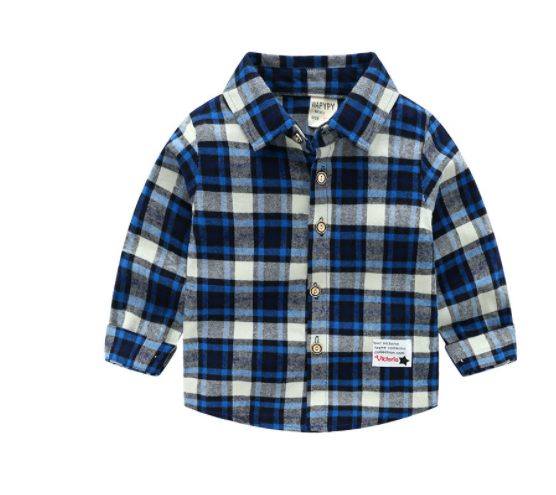 Fashion Cute Children's Plaid Shirt Long Sleeve Shirt