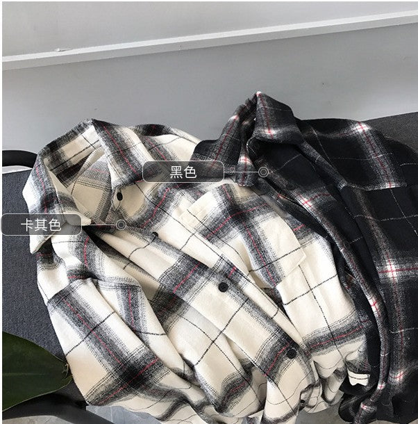 Plaid shirt female casual shirt coat